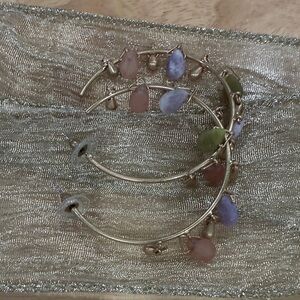 Gold and Multicolor Hoop Earrings